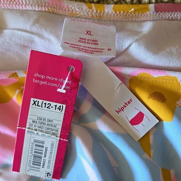 Xhilaration xl Strappy bikini bottom floral print y2k colorway soft new swim - Picture 7 of 12